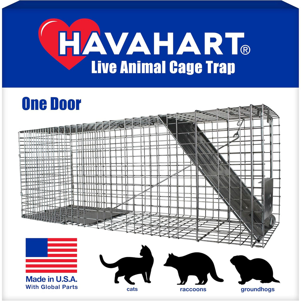 Havahart Large 1-Door Live Animal Trap For Raccoons, Cats, Bobcats, Beavers | Heavy Duty Humane Catch And Release Cage Trap For Outdoor Pest Control, 1079Sr