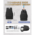 Gym Backpack For Women Men,Cheer Bag,Lightweight Gym Bag With Shoe Compartment, Waterproof Sports Backpack With Wet Pocket, Black