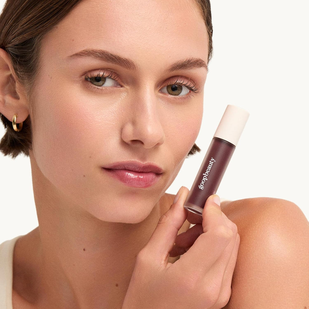 goop Beauty Hydra-Barrier Gel Gloss | Hydrating Lip Gloss to Moisturize & Plump Lips | Hyaluronic Acid & Vitamin E | Blossom - Sheer Petal Pink | 0.13 oz