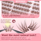 Brown Lash Clusters 8-12MM Short Lashes Clusters Wispy Individual Lashes with Clear Band C-Curly Cluster Eyelash Extensions 120Pcs DIY Lash Extensions at Home by JIMIRE