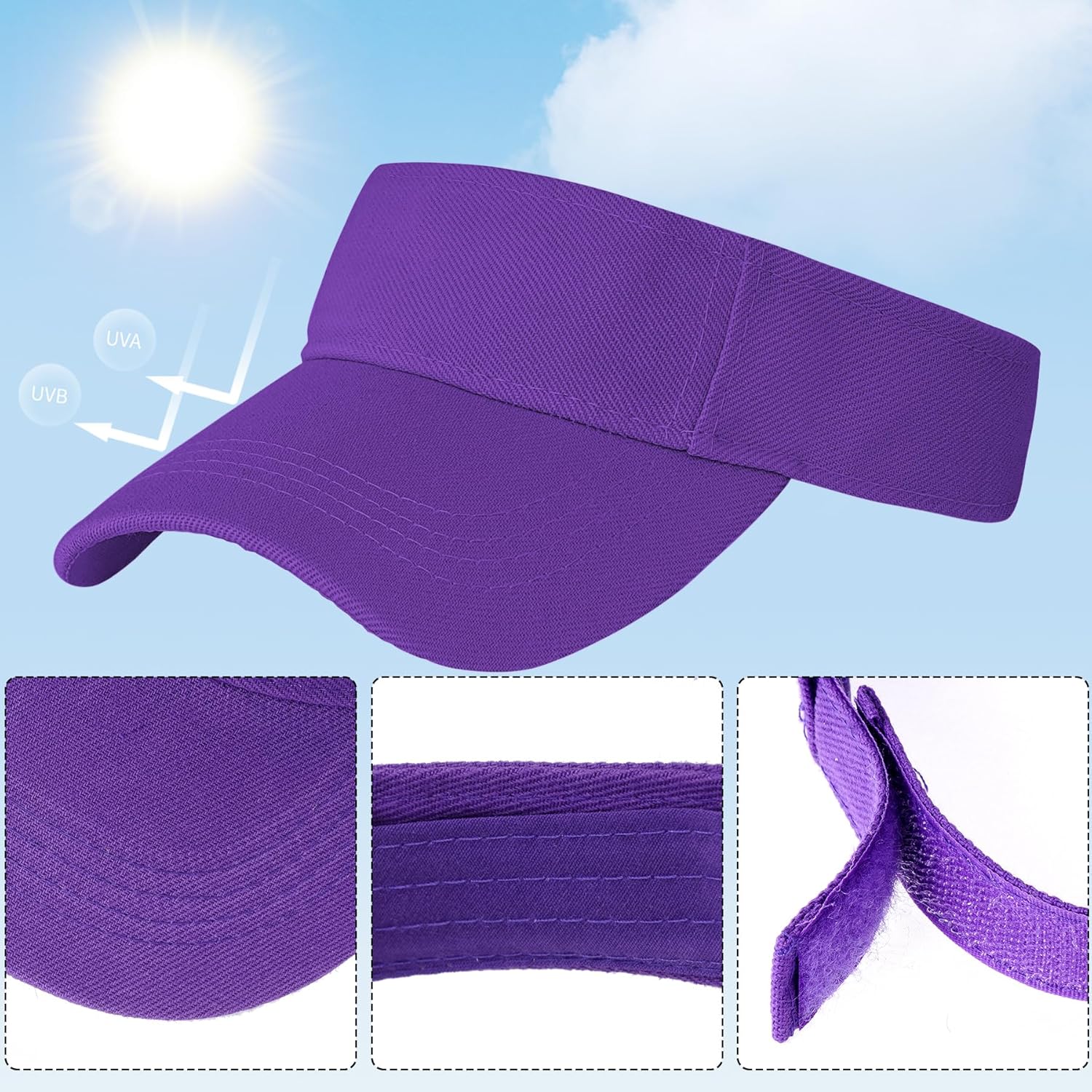 Marrywindix 1 Piece of Sport Wear Athletic Visor Sun Sports Visor Hat Visor Adjustable Cap for Women and Men (One Size)