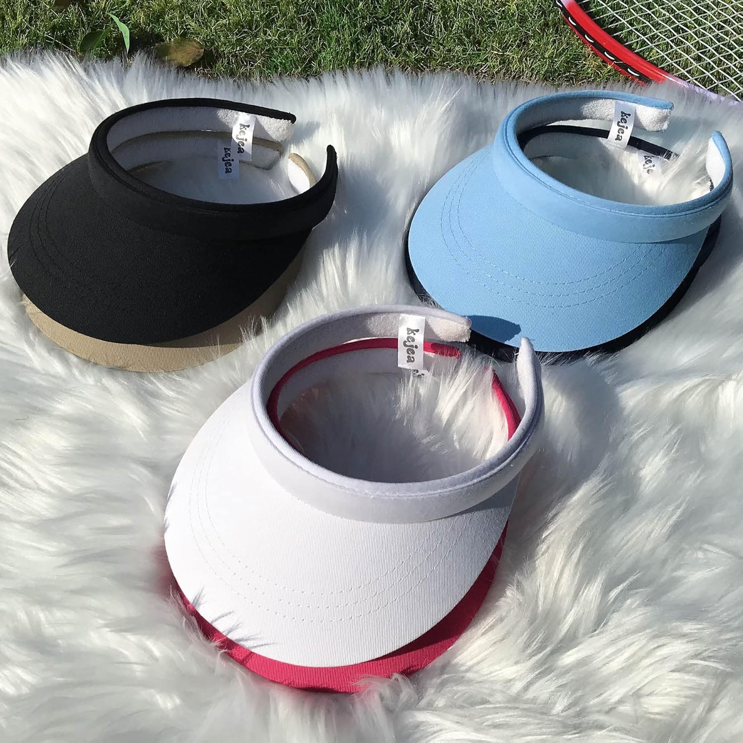 2 Pack Visor Women Men Sun Hat Clip On Visors Adjustable Sport Wide Brim Cap