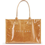 KALIDI PVC Tote Bag Women’s Kraft Paper Work Handbags Purses with Top Handle