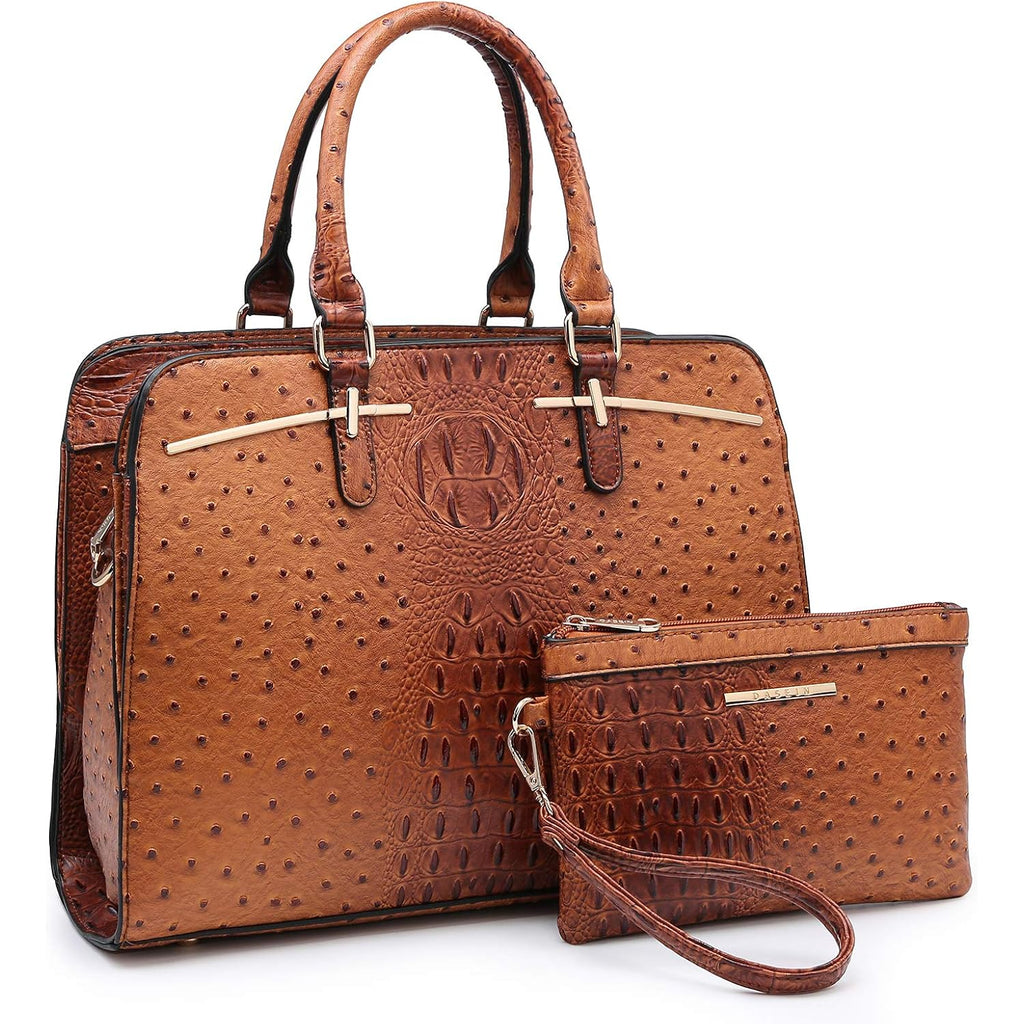 Women Handbag Wallet Tote Shoulder Hobo Bag Top Handle Satchel Purse Set 2Pcs With 3 Compartments