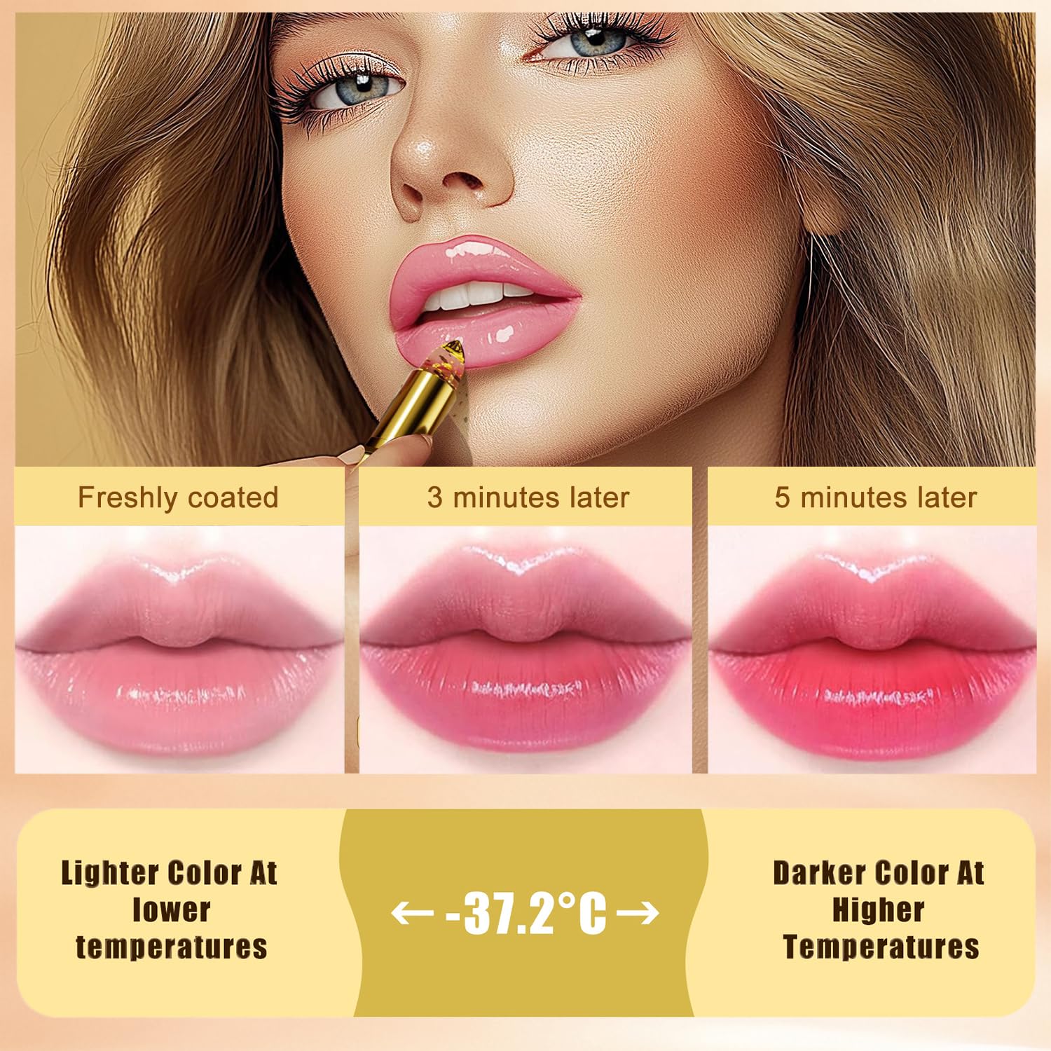 Color Changing Lipstick, Ph Lipstick Color Changing, Ph Adjusting Lip Stick, Clear Lip Stick That Changes Color, Long Lasting Moisturizing Tinted Lip Balm, Non-Sticky Formula, Mothers Day Gifts (1Pcs)