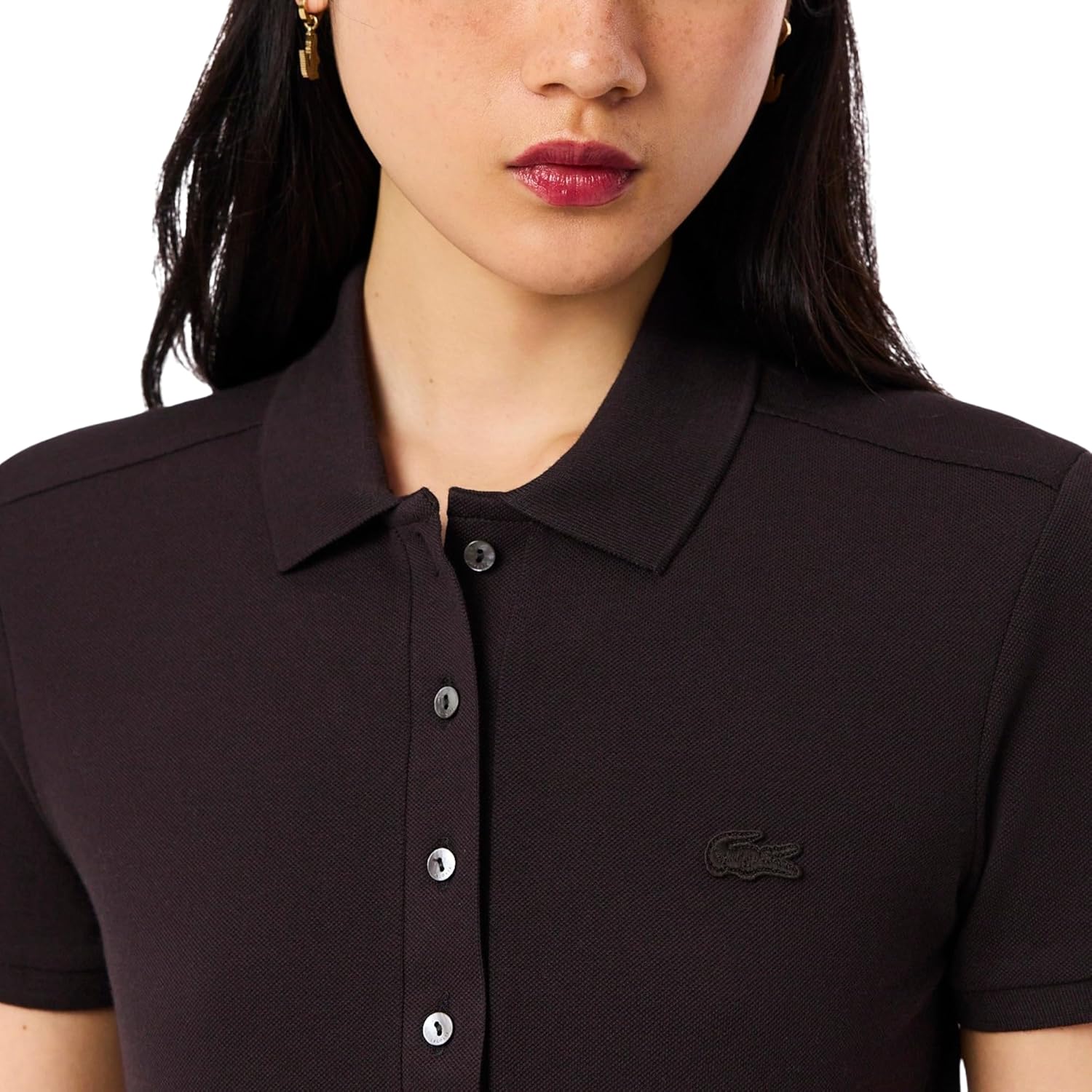 Lacoste Women'S Short Sleeve Slim Fit Stretch Pique Polo Shirt