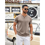 Coofandy Men'S T Shirts Short Sleeve Casual V Neck T-Shirt Soft Notch Neck Tee Classic Plain Shirts
