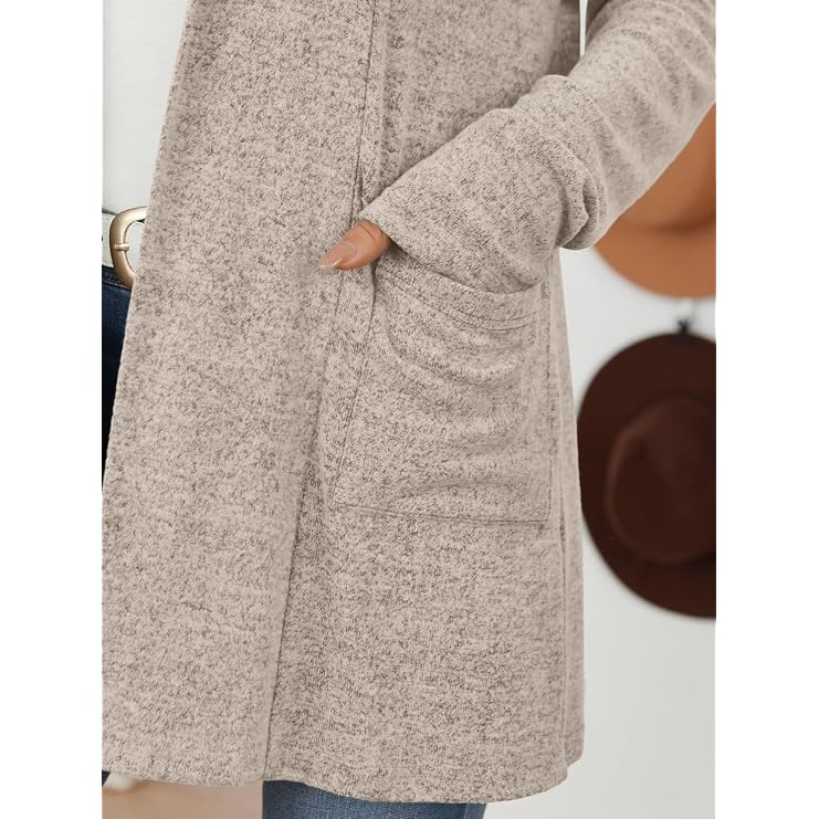 LILLUSORY Cardigan for Women Lightweight Cardigans Fall Fashion Outfits Open Front Long Cardigan with Pockets, Business Casual Travel Outfits