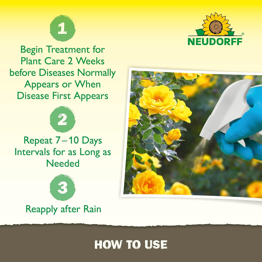 Neudorff Plant Fungicide Spray, Copper Soap Fungicide For Roses, Fruits & Vegetables Control Powdery Mildew And Other Diseases And Fungus For Organic Gardening, Ready-To-Use (Rtu (32 Oz))