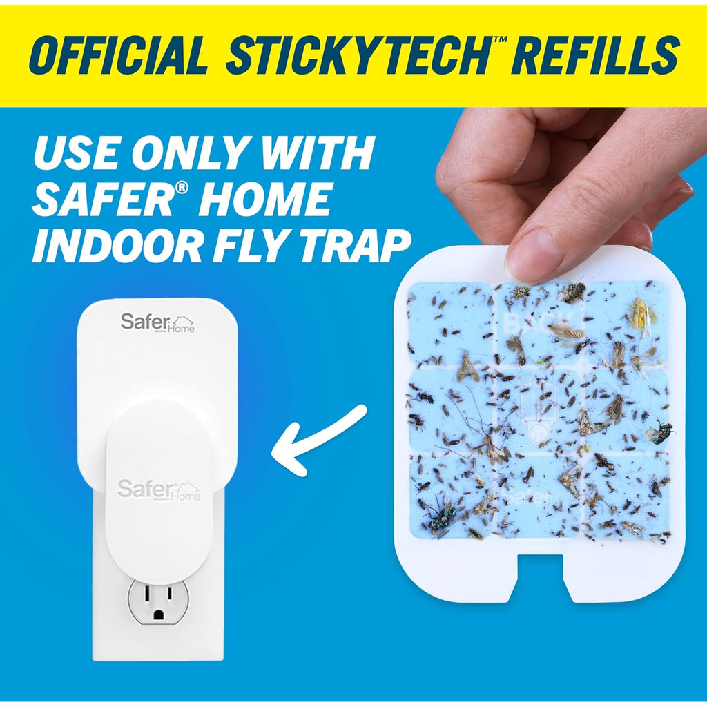 Safer Home Flying Insect Trap Official Refills | 3 Glue Card Refills For Plug-In Fruit Fly, Moth & Gnat Trap, Fruit Fly Killer, 24/7 Catch, Sh503