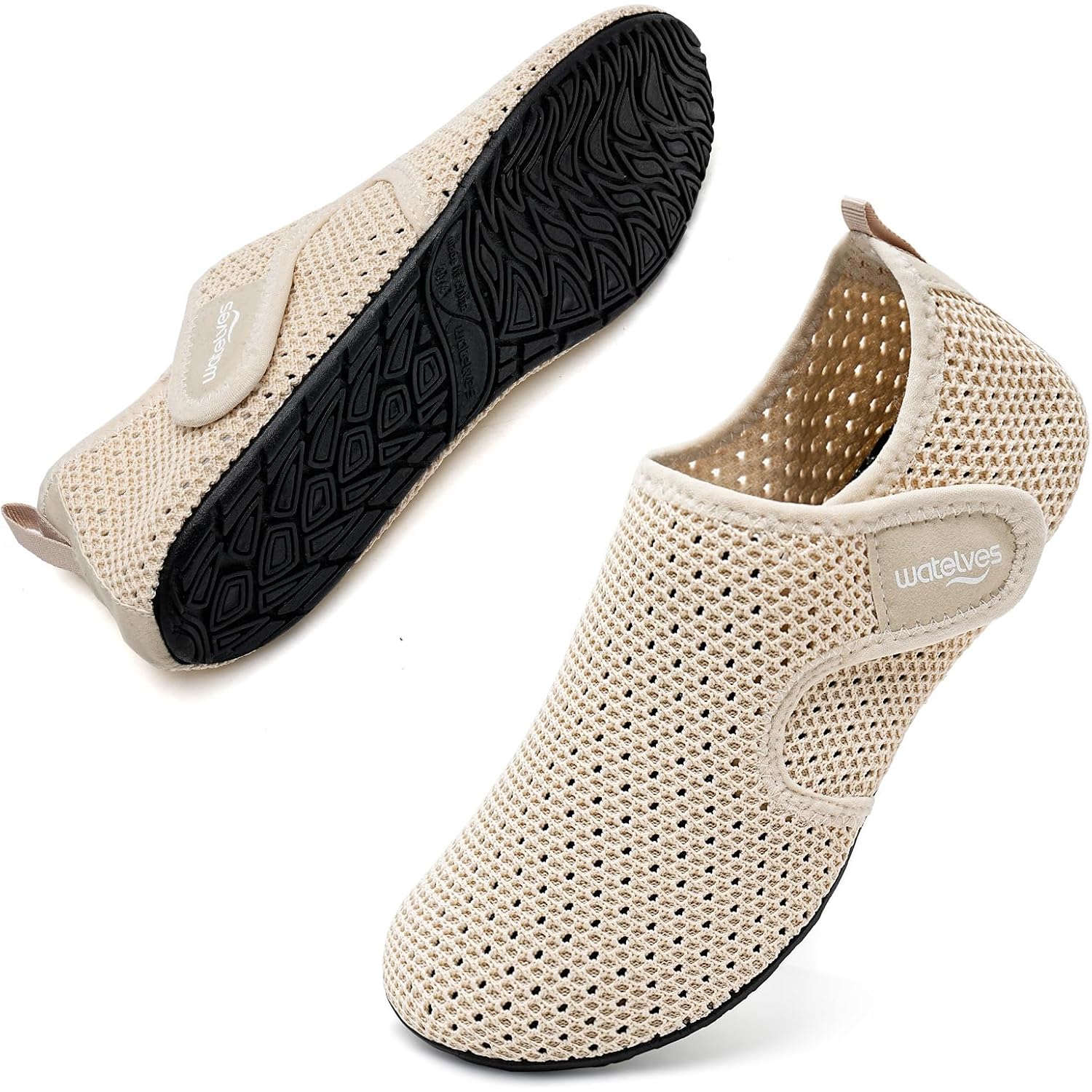 Watelves Water Shoes For Women Men Swim Beach Aqua Socks Quick Dry Barefoot House Slippers Travel Shoes With Adjustable Magic Tape For Pool Diving Boating Yoga Surf