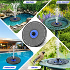 Szmp Solar Fountain Upgrade, 3.5W Solar Powered Bird Bath Fountains With Flower, Outdoor Water Feature Solar Pump With 7-In-1 Nozzles, 4 Fixed Pipes For Humingbirds, Garden, Pool, Pond, And Fish Tank