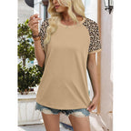 Womens Summer Tops Color Block Short Sleeve Raglan Shirts Spring Fashion Clothes Vacation Outfits