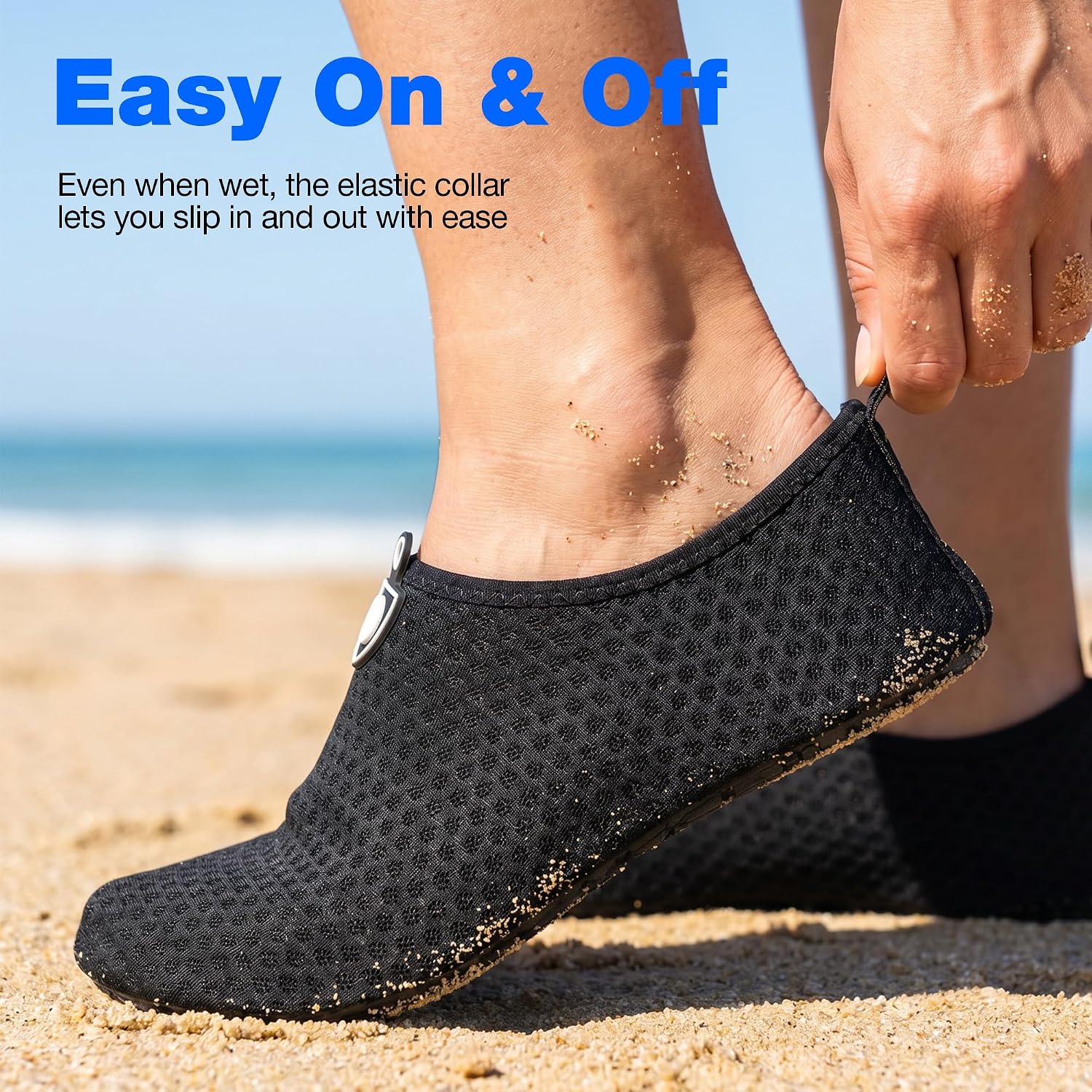 Simari Water Shoes For Women Men Swim Aqua Socks Beach Pool Essentials Barefoot Surf River Boat Kayak Sea Yoga Sand Exercise Sport Accessories Breathable Quick-Dry Adult Youth Kid Size Sws001