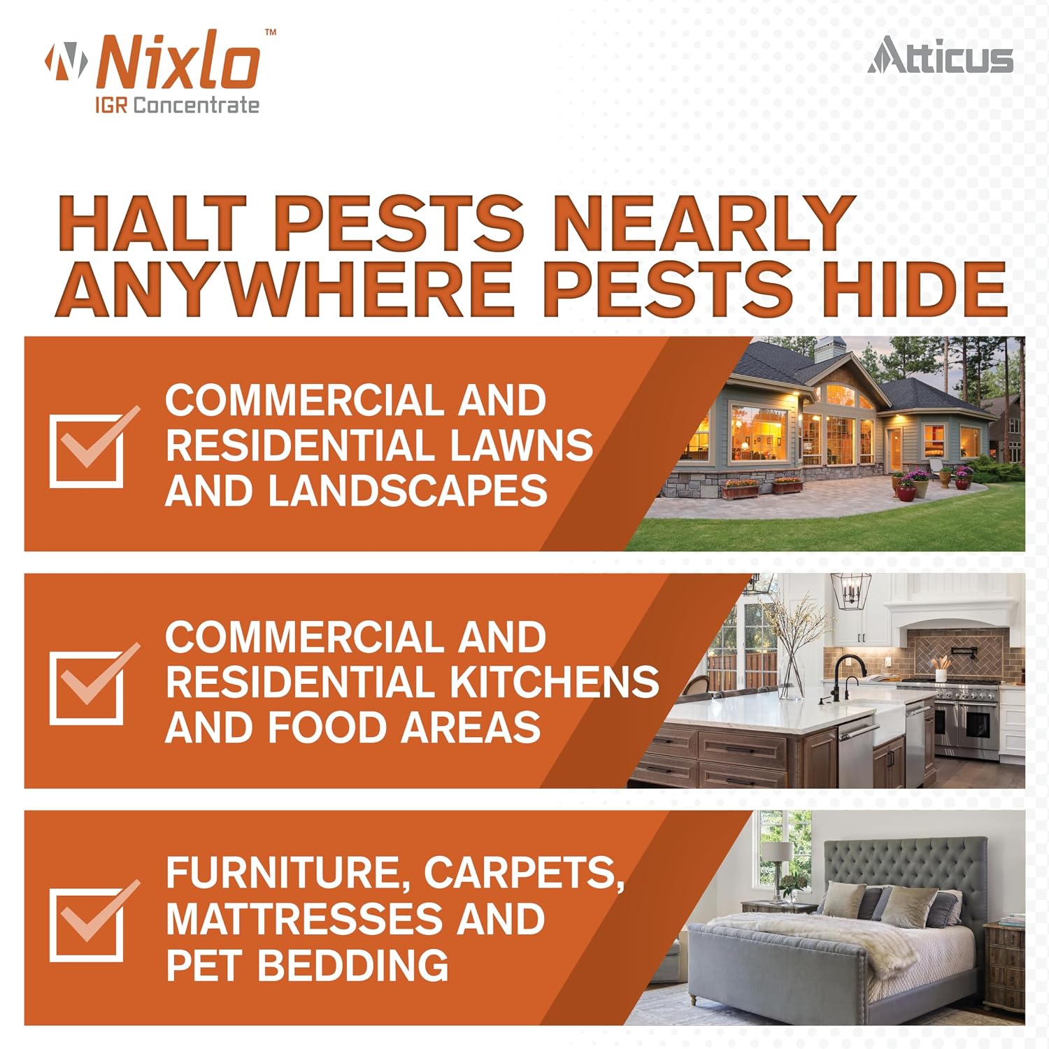 Atticus Nixlo Igr Pyriproxyfen Concentrate (140Ml) Insect Growth Regulator | Control Roaches, Ants, Ticks And More, Breaks The Insect Life Cycle By Preventing The Development Of Eggs, Larvae, And Nymphs