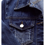 Women'S Basic Long Sleeve Button Down Distressed Denim Jackets Jean Jacket Coat