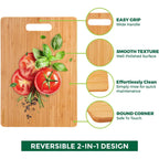 Freshware Bamboo Cutting Board Set Of 3, Wooden Cutting Boards For Kitchen, Knife Friendly Food Grade Chopping Board, Lightweight With Hanging Hole For Easy Storage