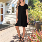 Lionstill Women'S Casual T Shirt Dress Summer Short Sleeve Swing Dresses With Pockets