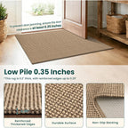 KOZYFLY Boho Rugs for Entryway 3x5 ft Washable Area Rug Non Slip Rubber Backed Entry Rug Woven Indoor Door Mat Cotton Kitchen Rugs Floor Carpet for Entryway, Foyer, Backdoor, Orange Beige/Tan/Brown