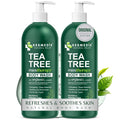 Kesmedik Tea Tree Body Wash Maxtherapy With Eucalyptus, Aloe & 100% Tea Tree Oil For Skin, Cleans, Soothes And Refreshes Sensitive, Itchy Skin, Body & Foot Soap For Men & Women, 2-Pack