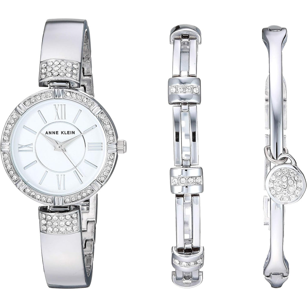 Anne Klein Women'S Premium Crystal Accented Watch And Bracelet Set