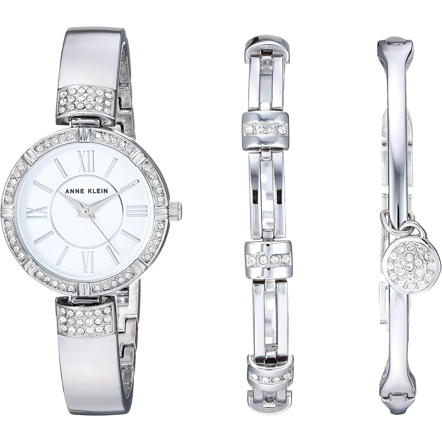 Anne Klein Women'S Premium Crystal Accented Watch And Bracelet Set