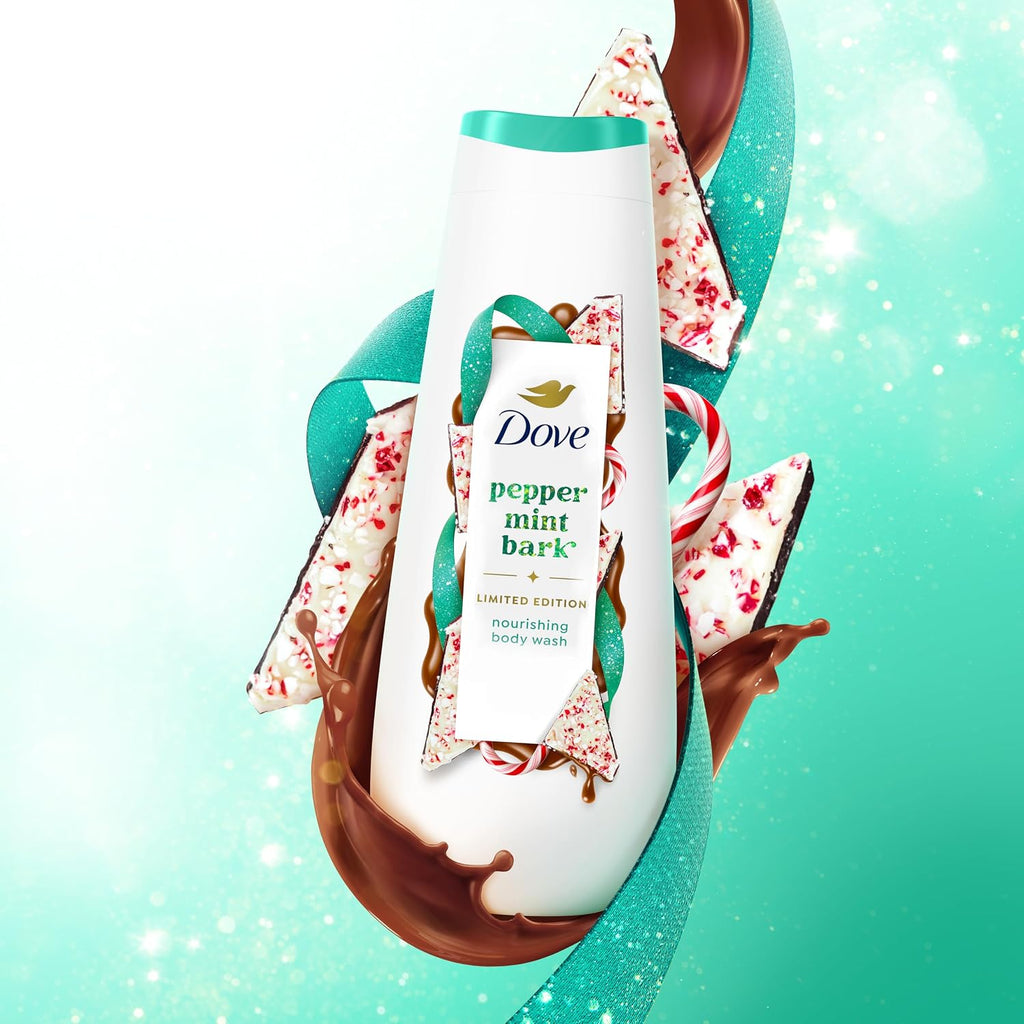 Dove Limited Edition Holiday Treats Body Wash Peppermint Bark For Deep Nourishment 20 Oz