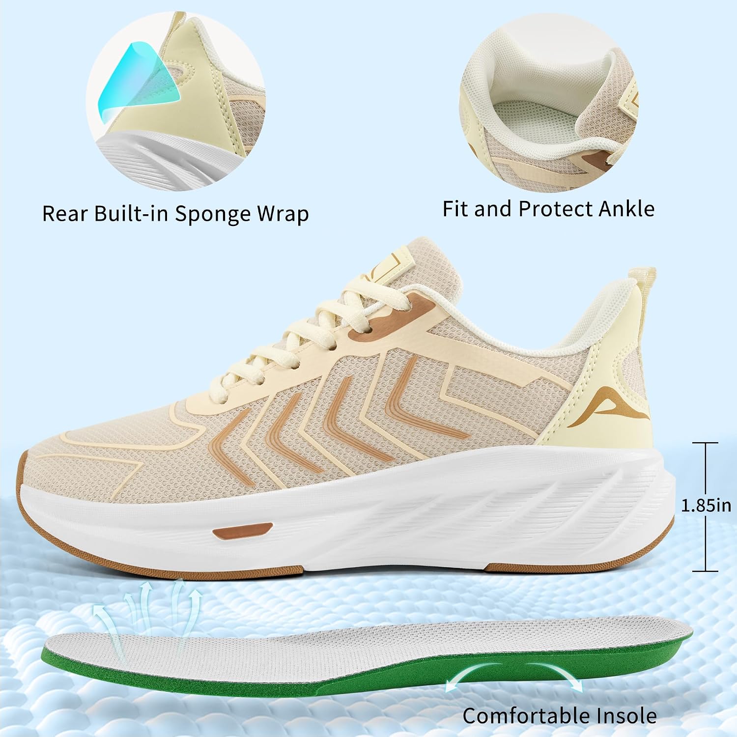 Harence Womens Sneakers Tennis Shoes: Comfortable Breathable Non Slip Casual Athletic Walking Shoes For Gym Workout