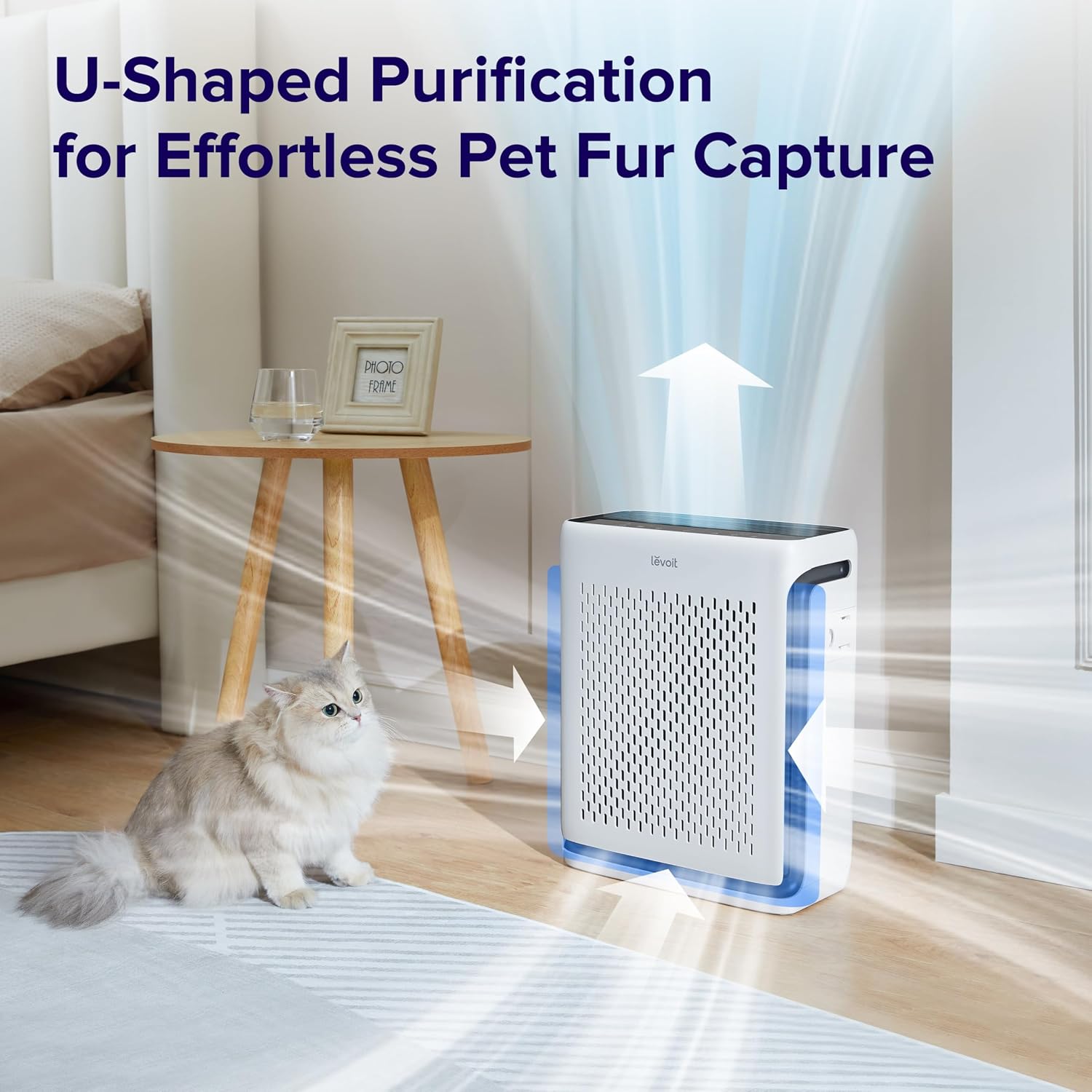 Levoit Air Purifier For Home Pets Bedroom Up To 1073Ft² Washable Pre-Filter | Quiet Hepa Sleep Mode For Pets, Allergens, Dust, Pollen, Smoke, Smart Air Quality Monitor, Aham Verifide, Vital 100S-P, White