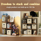 Dmevkic 3 Cube Vinyl Record Storage Diy Stackable 120-150 Records Visualize Album Storage Record Storage Crate