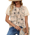 WIHOLL Womens Summer Tops Trendy Ruffle Sleeve Shirts Casual Chiffon Blouses Beach Vacation Clothes