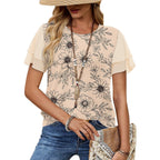 WIHOLL Womens Summer Tops Trendy Ruffle Sleeve Shirts Casual Chiffon Blouses Beach Vacation Clothes