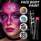 Pink Face Paint Stick Waterproof Eye Black Smooth Smudgeproof Body Paint High Pigment For Sports Events Halloween Sfx Makeup Unicorn Princess Fairy Sweet Fantasy And Soft Character Looks