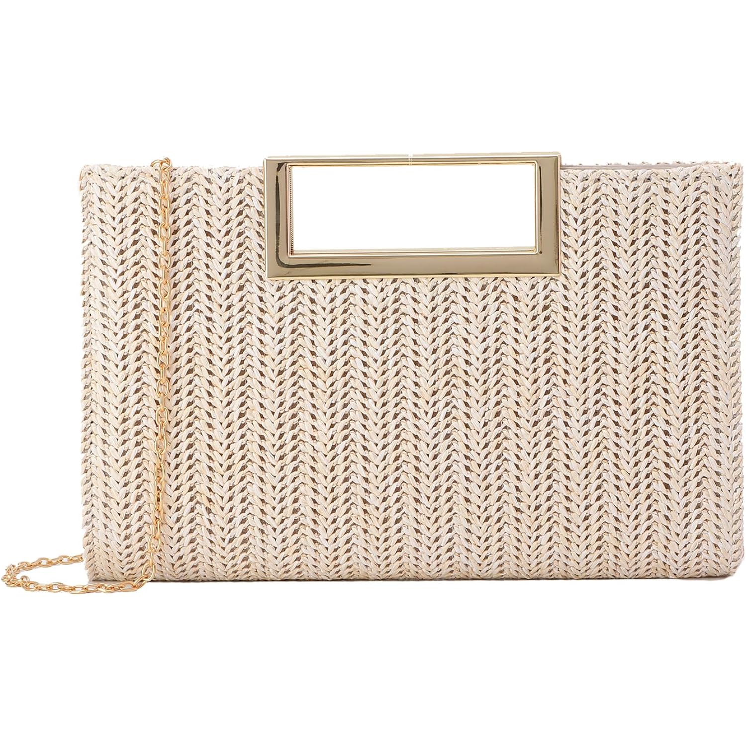 Top Handle Straw Clutch for Women Summer Clutch Straw Evening Bag Raffia Crossbody Purses Woven Beach Clutch