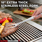 Alpha Grillers Grilling Accessories - Grilling Gifts For Men - Bbq Accessories Grill Tools Set With Spatula, Fork, Brush & Tongs - Outdoor Barbecue Utensils Birthday Gifts For Men Him Dad Husband