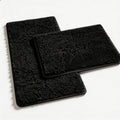 Bathroom Rugs Set 2 Piece Thick Chenille Bath Mats, Soft Quick Dry Plush Absorbent Bath Rugs With Non-Slip Pvc Backing, 32X20+24X16 Inch Black