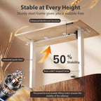 Cubiker Standing Desk, 48X24 Inches Sit Stand Home Office Desk, Electric Stand Up Desk, Adjustable Desk With Splice Board, White Frame/Maple Top