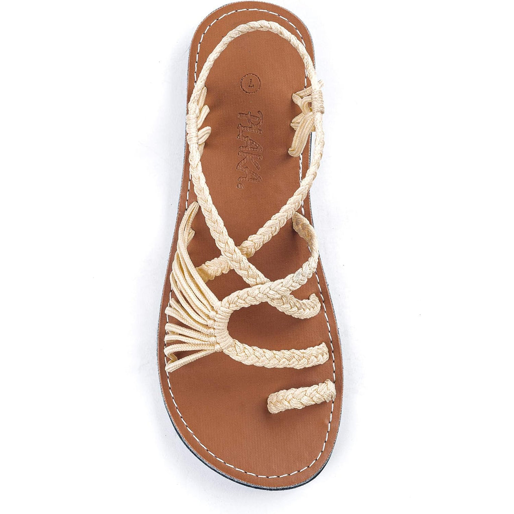 Plaka Flat Sandals For Women Palm Leaf