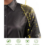 Button Down Shirts for Women Fitted Short Sleeve Dress Shirt Collared Blouses Work Tops Wrinkle Free