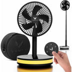 Venty Portable Fan - Wireless Battery Operated Fan - 4 Speeds - Led Lighting - Carry Case & Remote Control - Cruise Travel - Outdoor Travel Rv Power Bank With Usb-C Port (Black With Case)