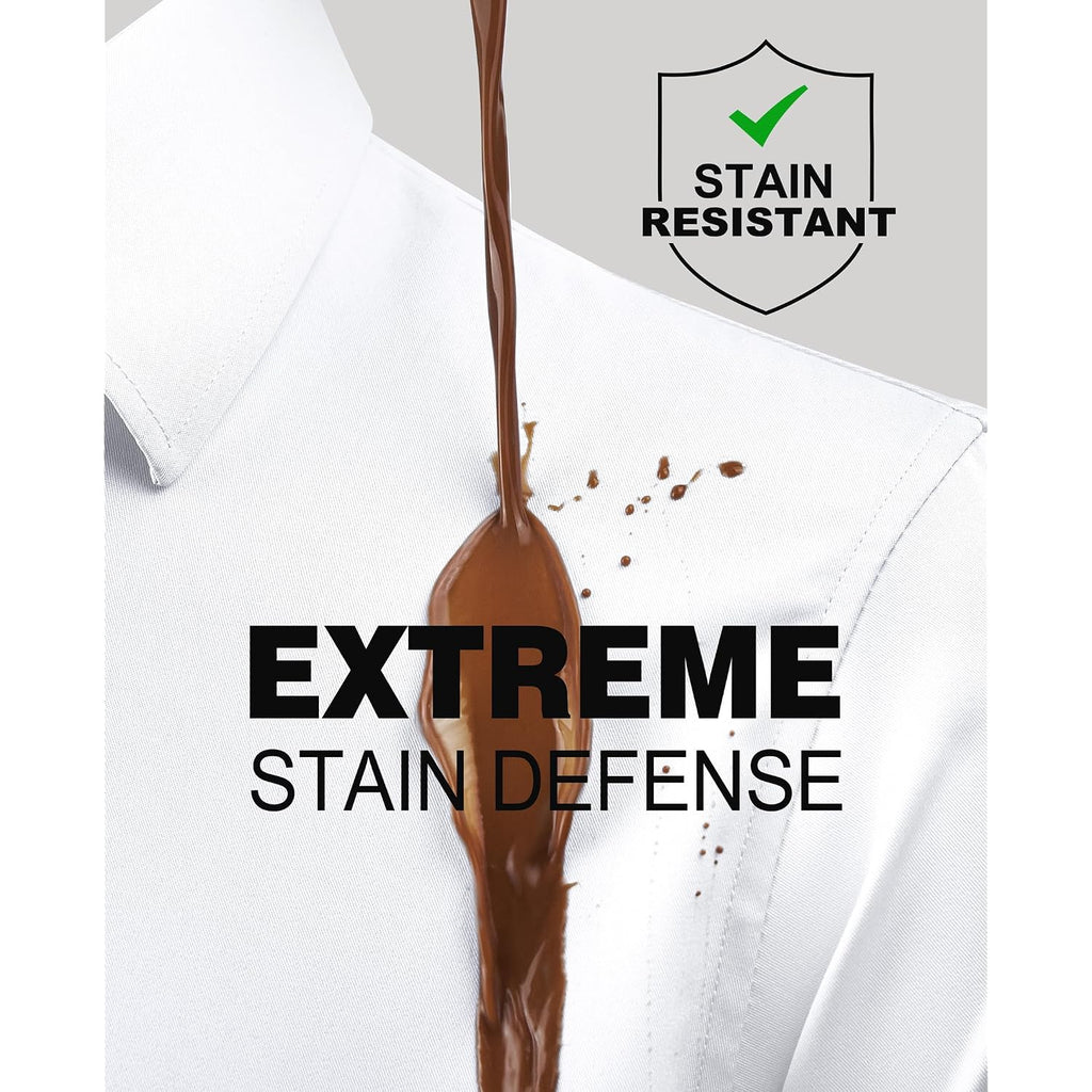 Alimens & Gentle Slim Fit Dress Shirts For Men Long Sleeve Stretch Stain Proof Wrinkle Free Button Down Shirts Formal Shirts