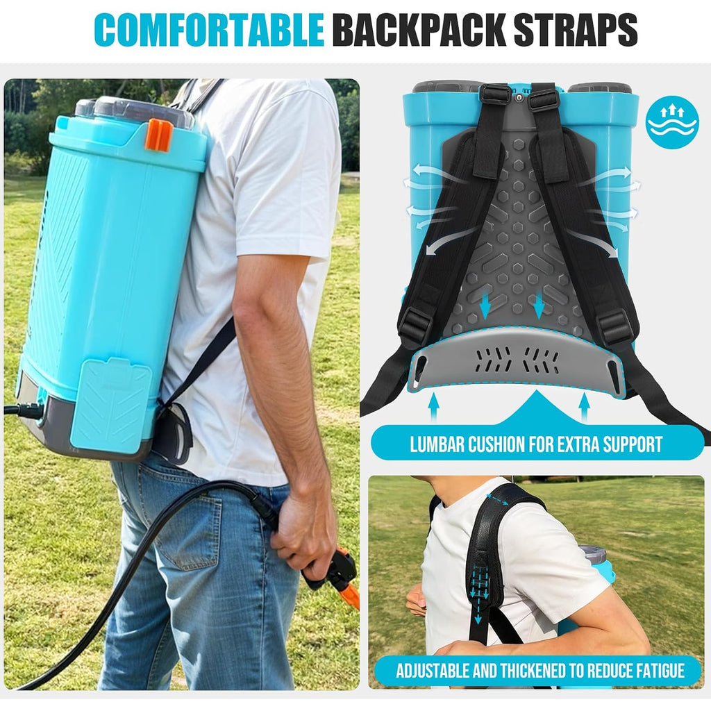 Sideking 4 Gallon Battery Powered Backpack Sprayer, 100 Psi Adjustable Electric Weed Sprayer For Lawn & Garden, Compatible With Makita 18V Battery, 5 Nozzles, Battery & Charger Included