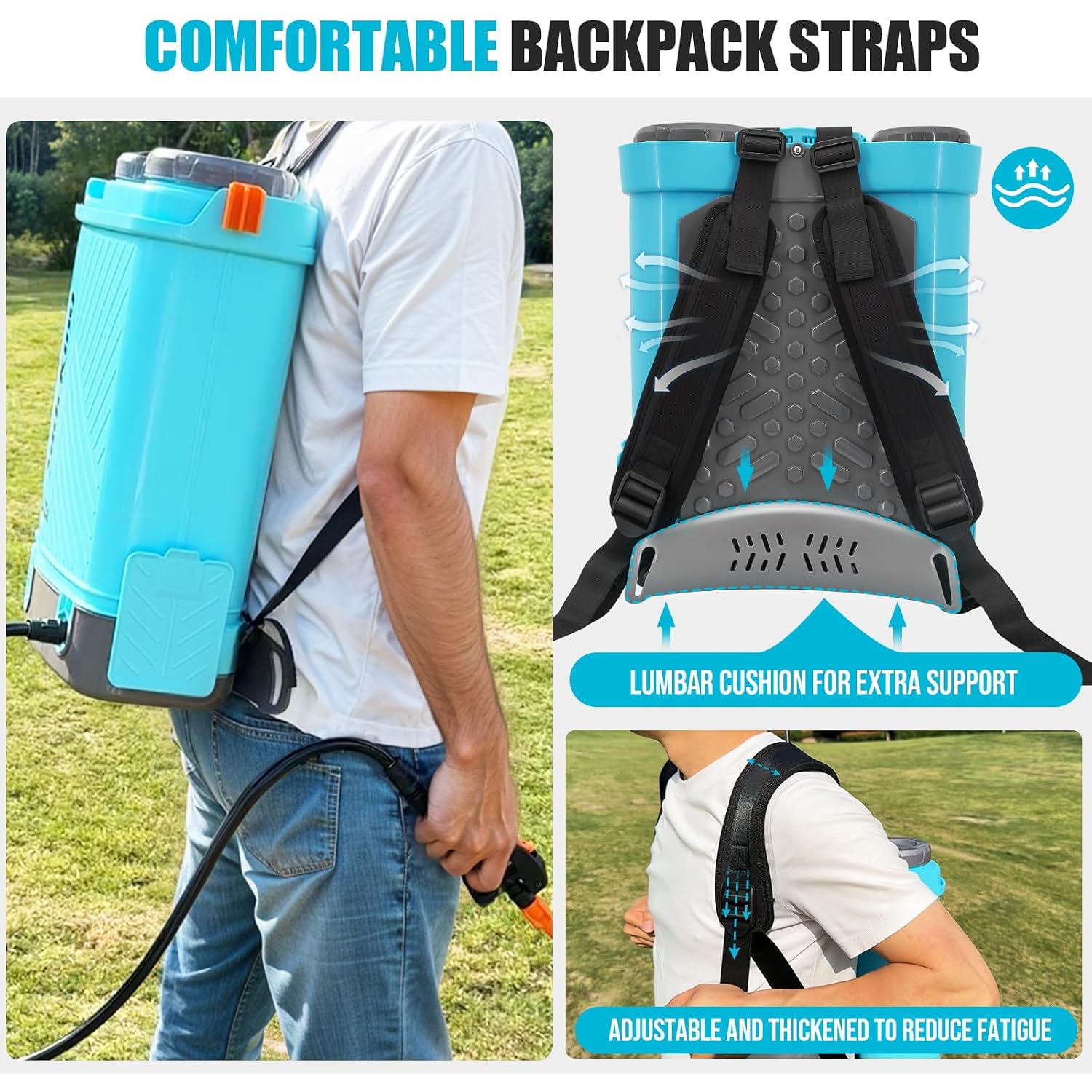 Sideking 4 Gallon Battery Powered Backpack Sprayer, 100 Psi Adjustable Electric Weed Sprayer For Lawn & Garden, Compatible With Makita 18V Battery, 5 Nozzles, Battery & Charger Included