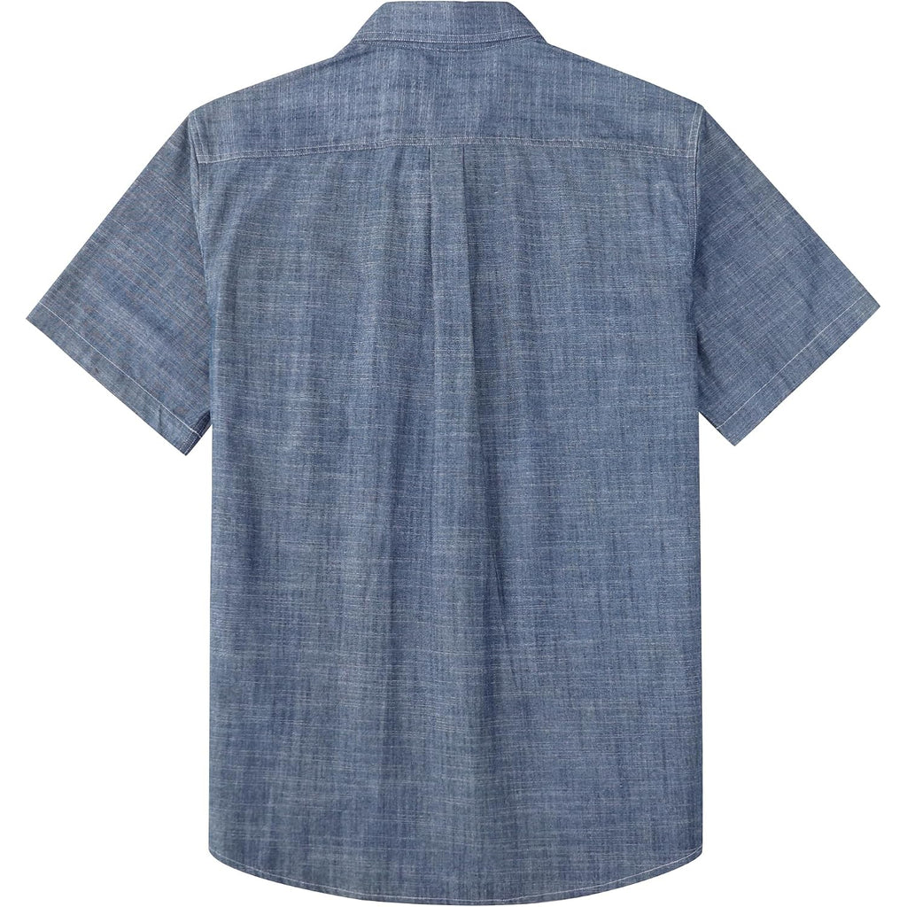 Dubinik® Men'S Short Sleeve Chambray Shirt Regular Fit