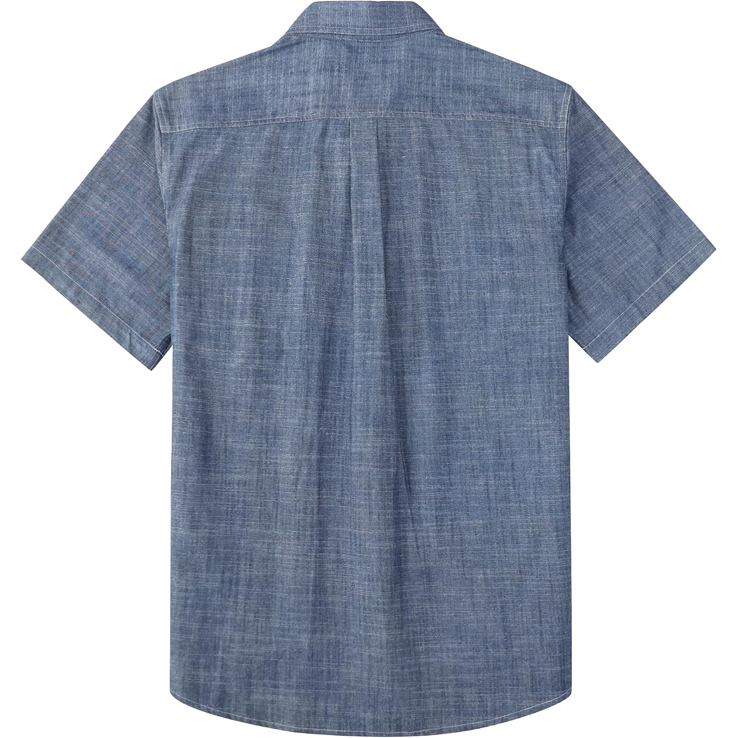 Dubinik® Men'S Short Sleeve Chambray Shirt Regular Fit