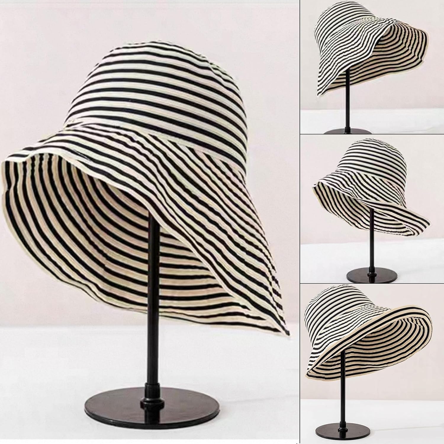 Kettle Brim Sun Hats for Women Lanai Hat Floppy Packable SPF UPF 50 UV Protection Beach Vacation Hat Striped
