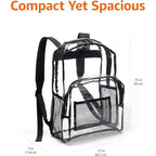 Amazon Basics Transparent Clear School Backpack, Water-Resistant Pvc Plastic, Reinforced Shoulder Straps, 17 X 7 X 13 In