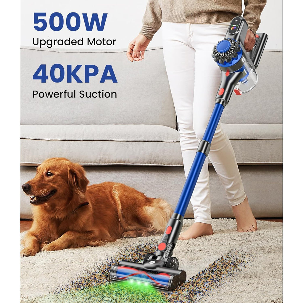 Kardv Cordless Vacuum Cleaner, 500W/40Kpa Vacuum Cleaners For Home, 60Mins Stick Vacuum With Led Display, Anti-Tangle & Wall Mount Charging, 8 In 1 Lightweight Vacuum For Hard Floors Carpet Pet Hair