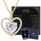 2CT Moissanite Heart Necklace for Women Wife in Gift Box,S925 Sterling Silver Jewelry for Women,Anniversary Birthday Present for Wife Her Girlfriend,18K Gold/White Gold Filled