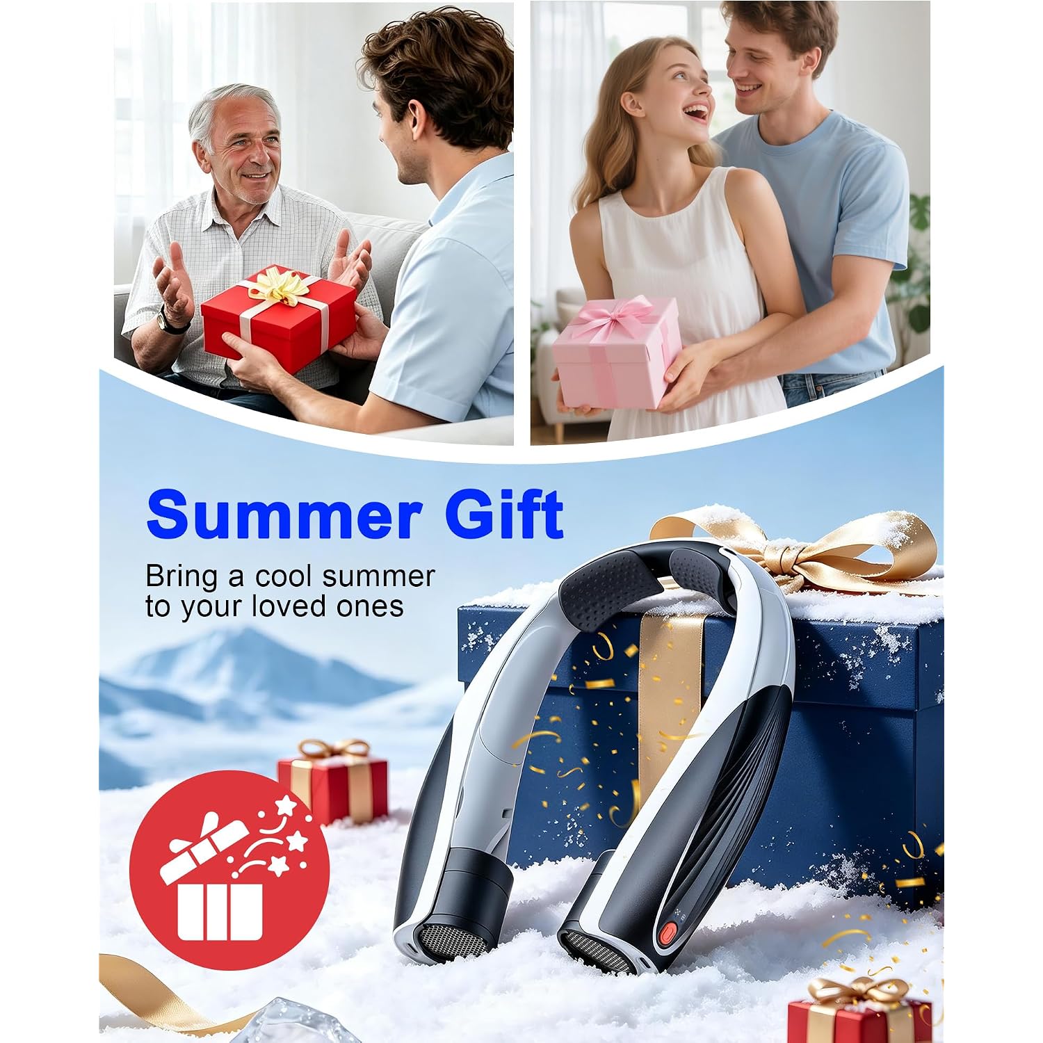 Portable Neck Fan, Max 20H, Rechargeable Personal Fan With 6000Mah Battery, 360° Cooling, 6 Speeds Hands-Free Wearable Fan, Gifts For Men, Women, Travel, World Cup, Outdoor